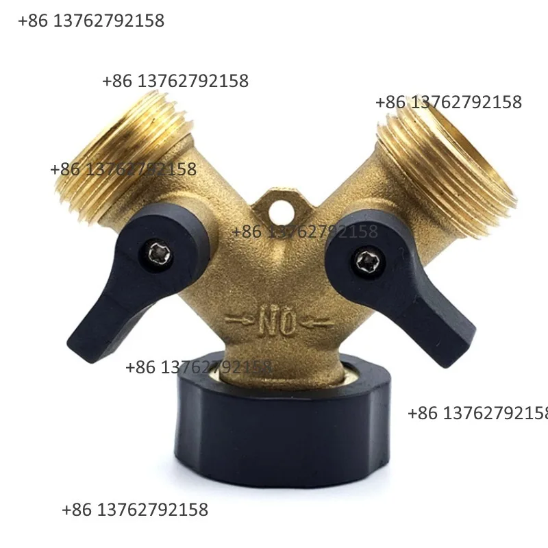 Brass Garden Ball Valve Y-shaped One-to-two Hose Diverter Three-way Faucet Two-way Water Connector Accessory