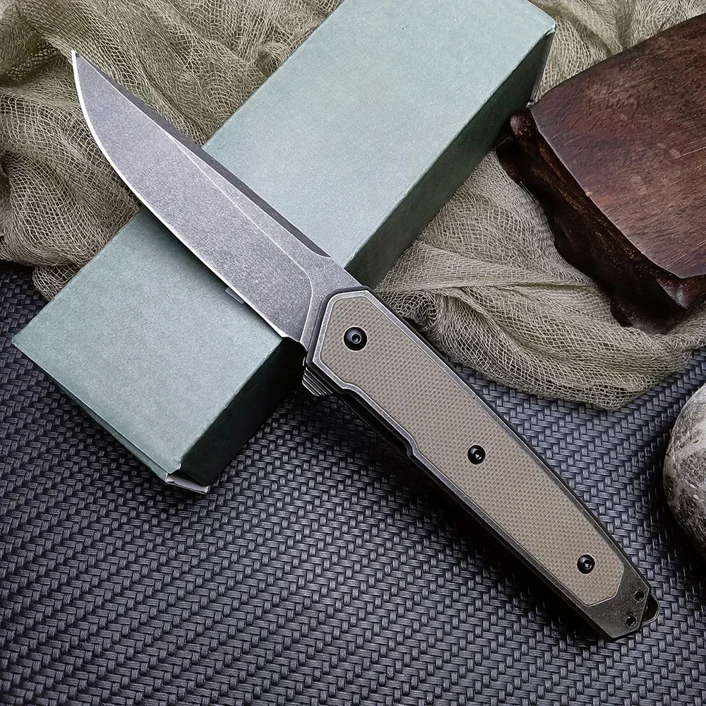 

7091 Fin Assist Folding Pocket Knife EDC Outdoor Knife 8Cr13Mov Blade G10 Handle for Camping Hiking Fishing Multi-Use Knife