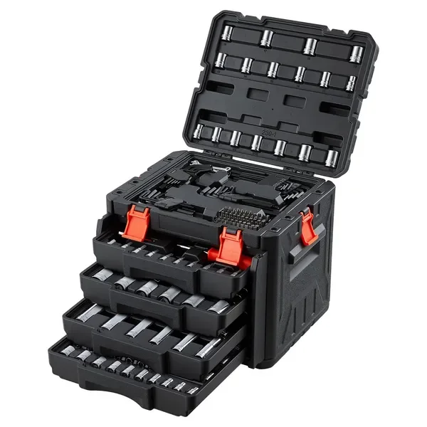 

Mechanics Tool Set, 230-Piece Mechanic Tool Kit, 1/4 in, 3/8 in, and 1/2 in Drive, SAE and Metric