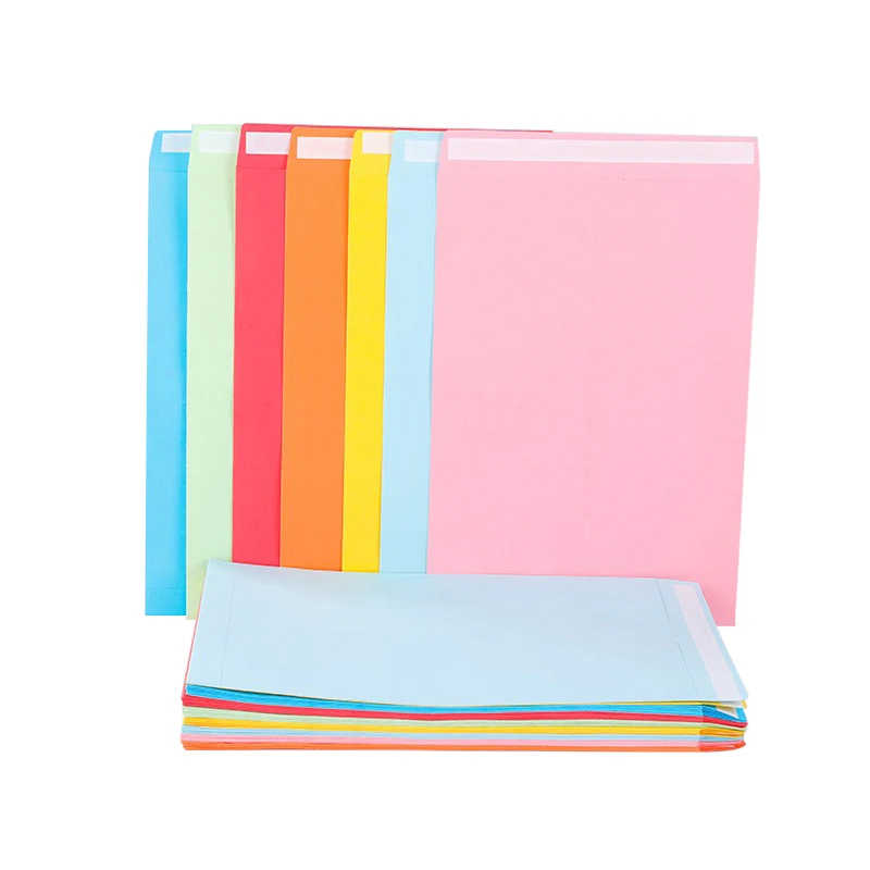 50Pcs Large Paper Envelope 9x12inch Colored Gift Envelopes Self-adhesive Document Envelope File Bag Office Stationery Supplies