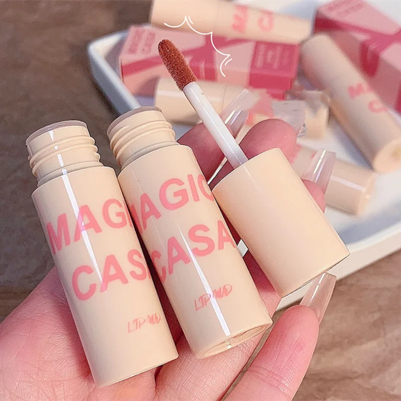 レトロなローズマットリップスティック,保湿,防水,セクシーな赤いリップ染料,リップクリーム,メイクアップ,化粧品