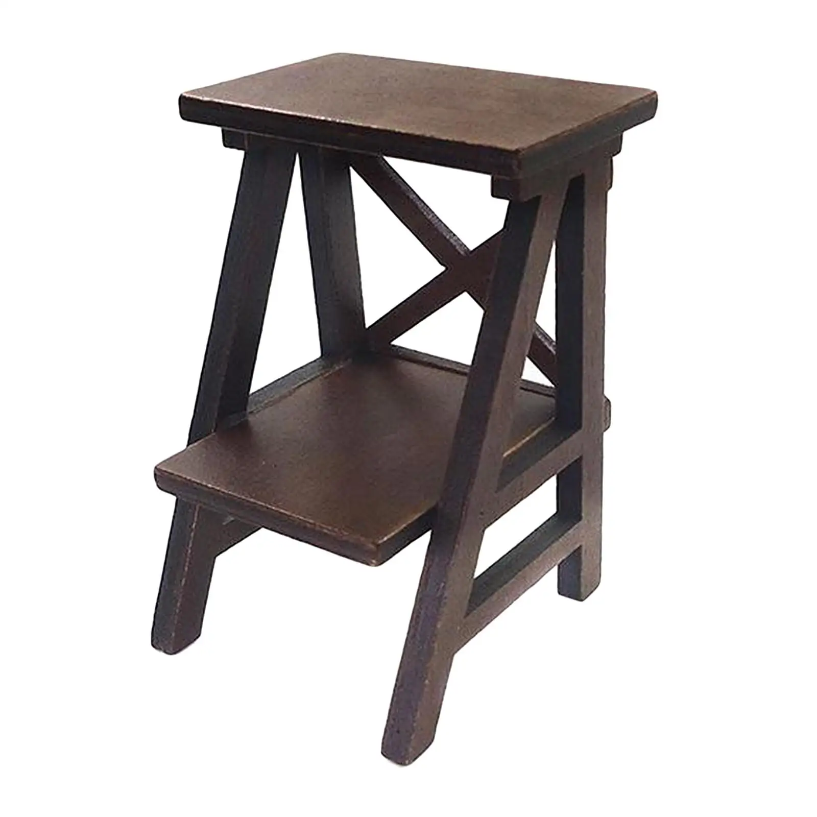 1:12 schaal poppenhuis miniatuur houten opslag zwart rek bloemenplanken meubilair