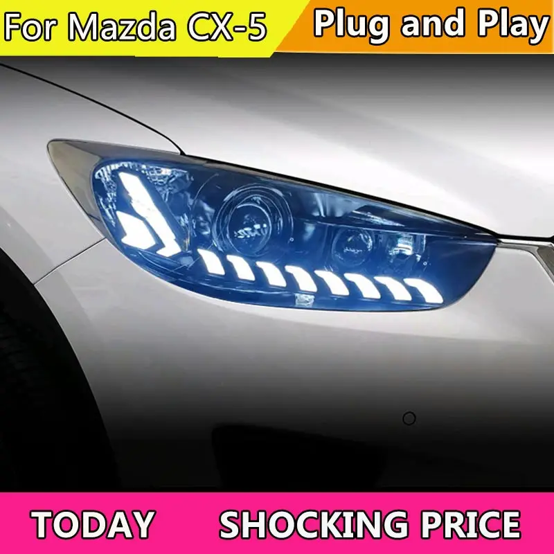 

Автомобильные фары для Mazda CX-5, фары 2013-2015, обновленные светодиодные фары для проектора, дневные ходовые огни, автомобильные аксессуары