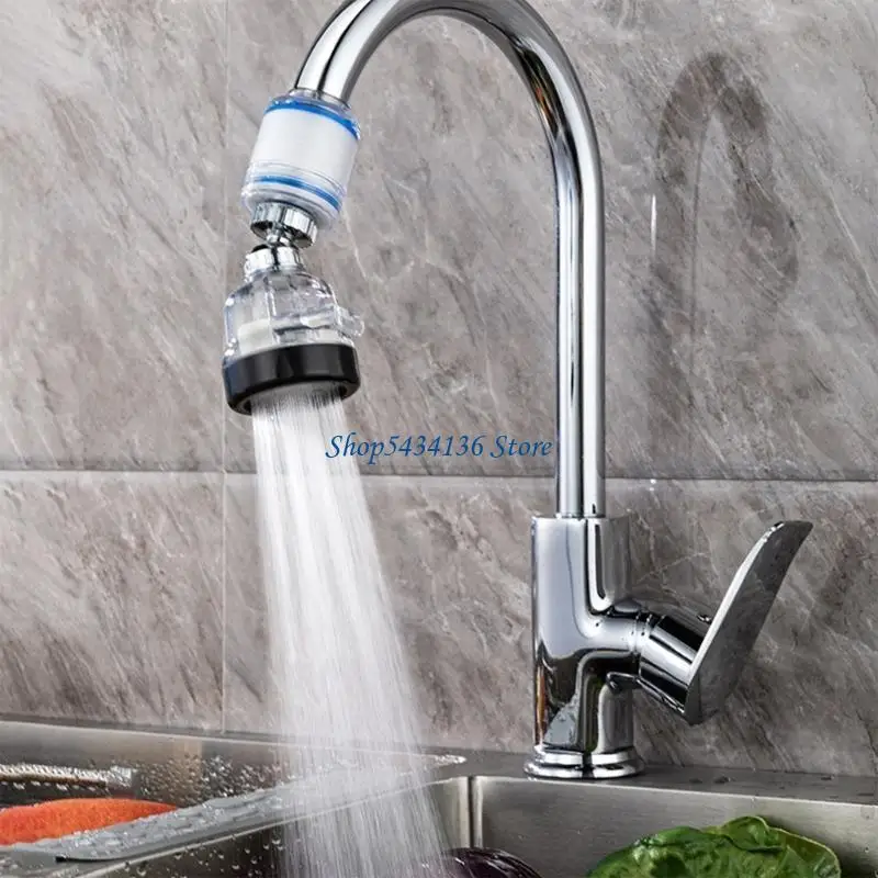 

H7ED Clear 3 Stage Water Filter Sprayers 9 Cores 3 Type Sprays Function Fine Filtrations Upgrades for Tap Purifications