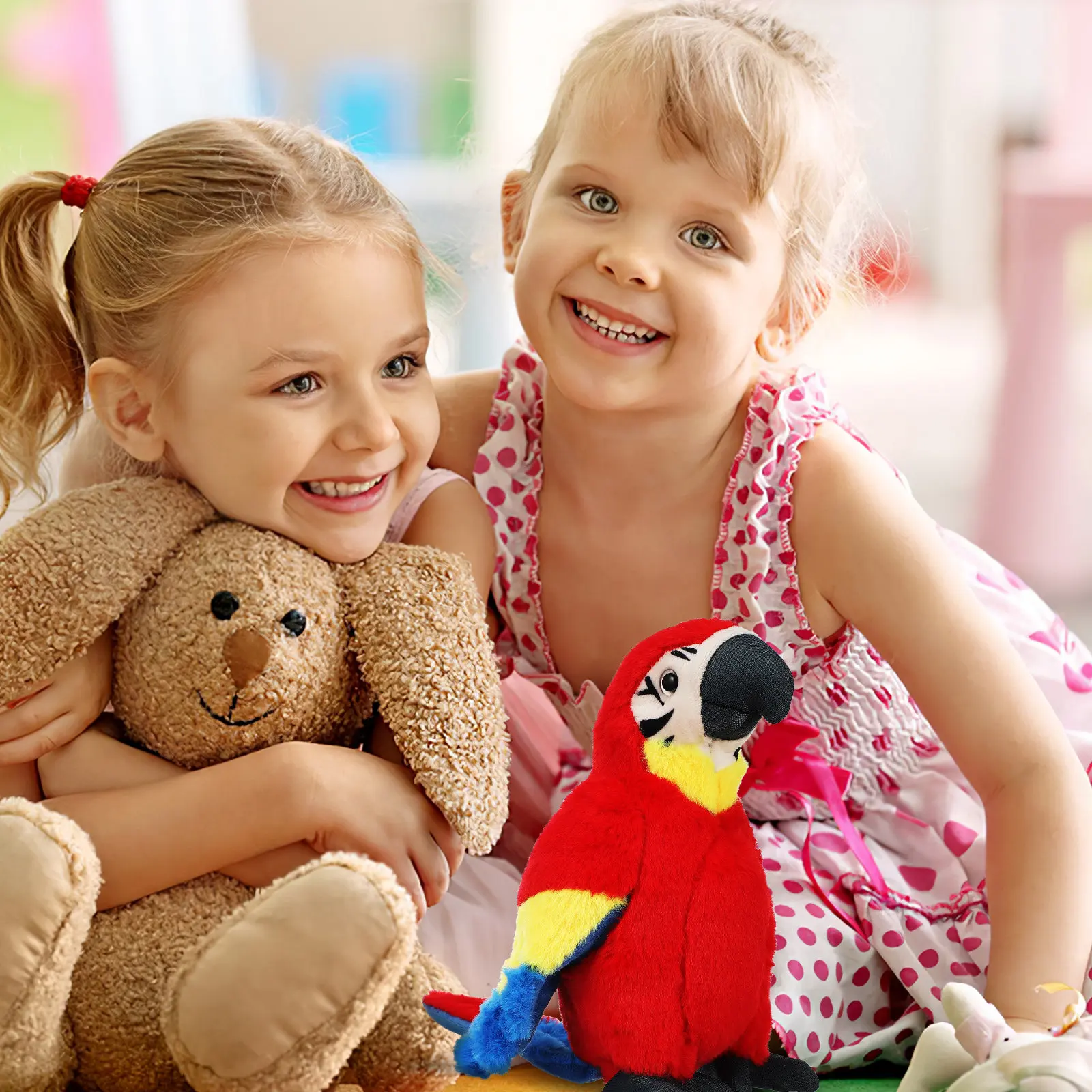 

Parrot Stuffed Animal Cute Realistic Bird Nest Soft Comfortable Decoration Gift for Animal Lovers Realistic Stuffed Animals