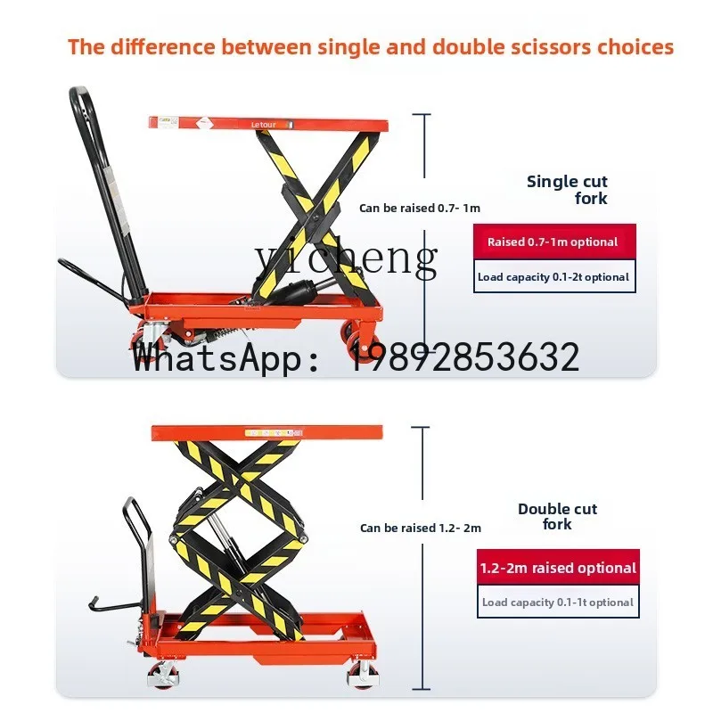 

manual hydraulic lifting platform car small electric flat handling cart mobile loading and unloading lifting machine