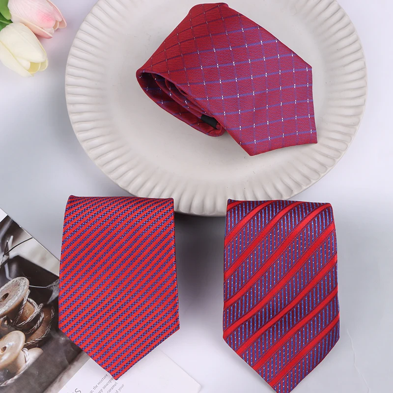 Men Solid Classic Ties Formal Striped Business 8cm Slim Necktie for Wedding Tie Skinny Groom Cravat