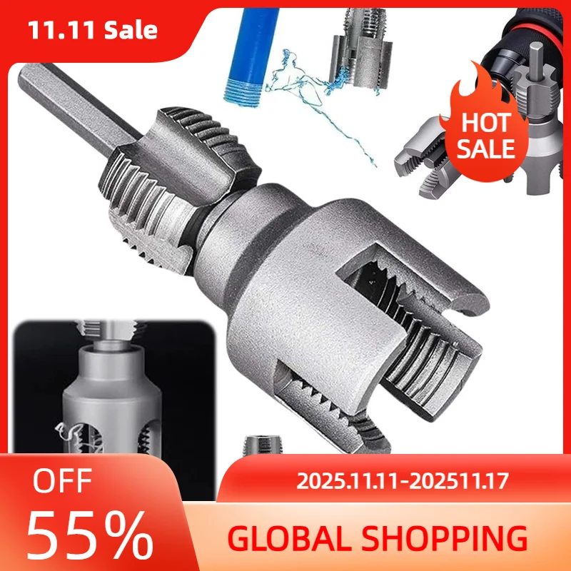

Integrated Internal External Pipe Threading Tool with Taps and Dies Dual-Function Pipe Thread Cutting Tool for 1/2 '' 3/4 '' Pip
