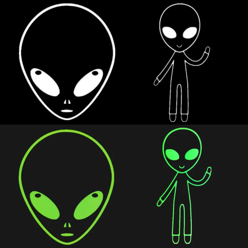Модные термоклейкие нашивки для одежды, флуоресцентная наклейка Alien с теплопередачей, украшение «сделай сам»