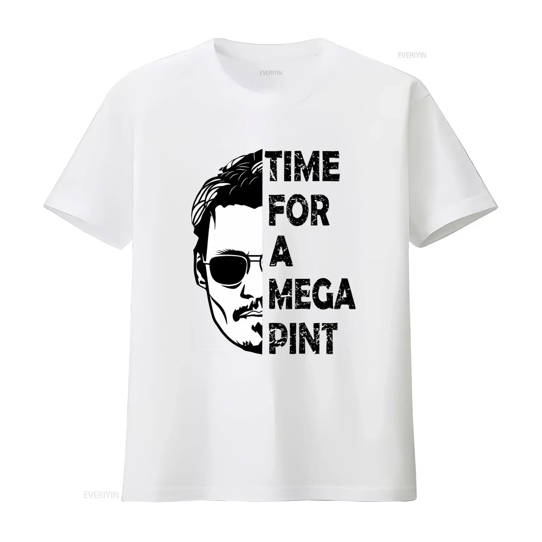 Time For a Mega Pint Vintage Men's T Shirt Funny Sarcastic Quote Saying  vintage Washed fashion streetwear Soft Unisex