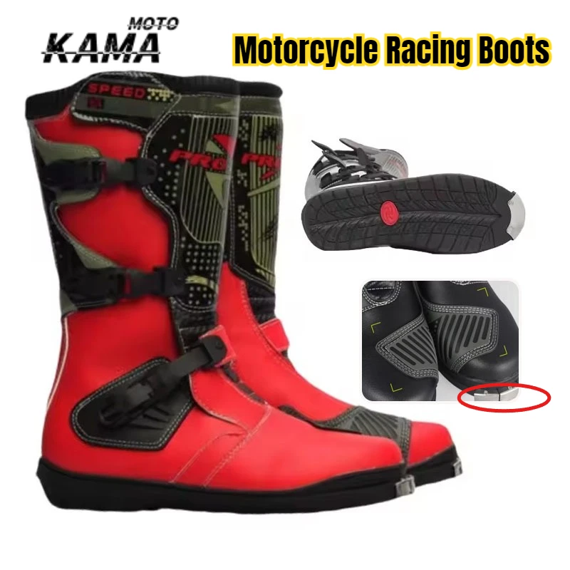 

Men Women Motorcycle Riding Boots Rain Professional Racing Boot Crash Fall Protection Off-Road Motorbike Shoes Botas Motocross