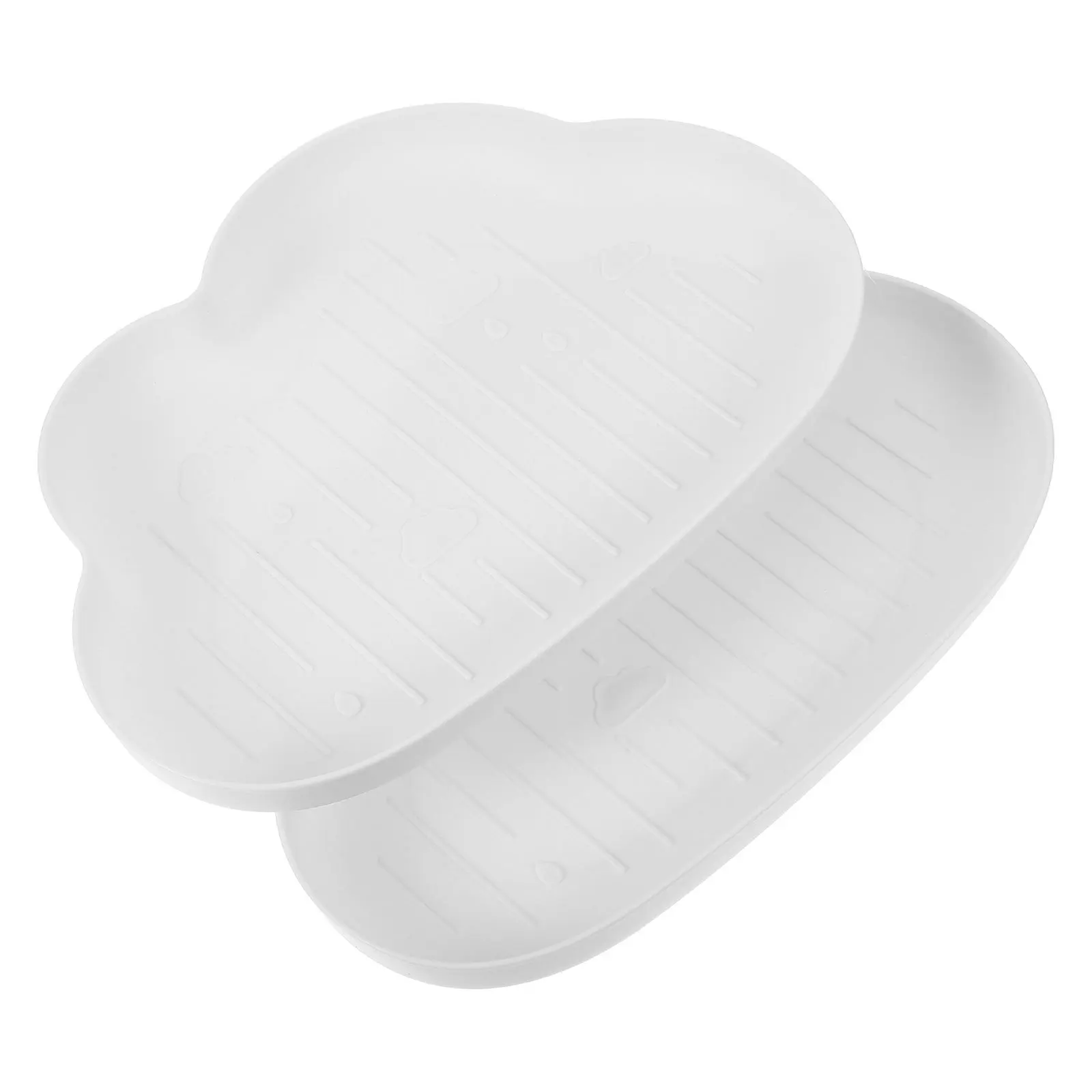 2 قطعة أطباق فاكهه بلاستيكية على شكل سحابة طبق حلوى وعاء للوجبات الخفيفة حافة ناعمة للاستخدام النابض بالحياة طبق أبيض