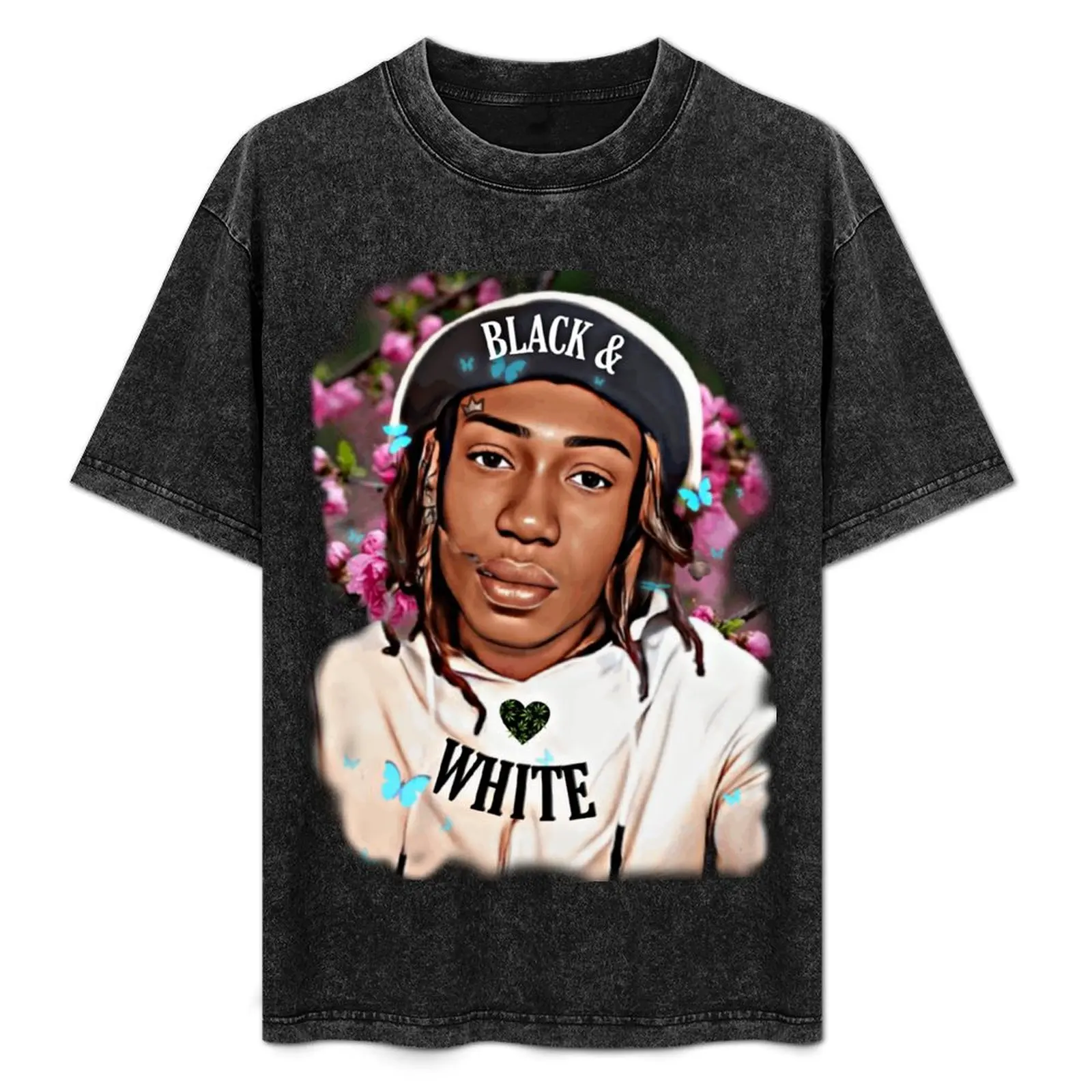 

Black and White T-Shirt Daily Casual Short Sleeve Tee Shirt