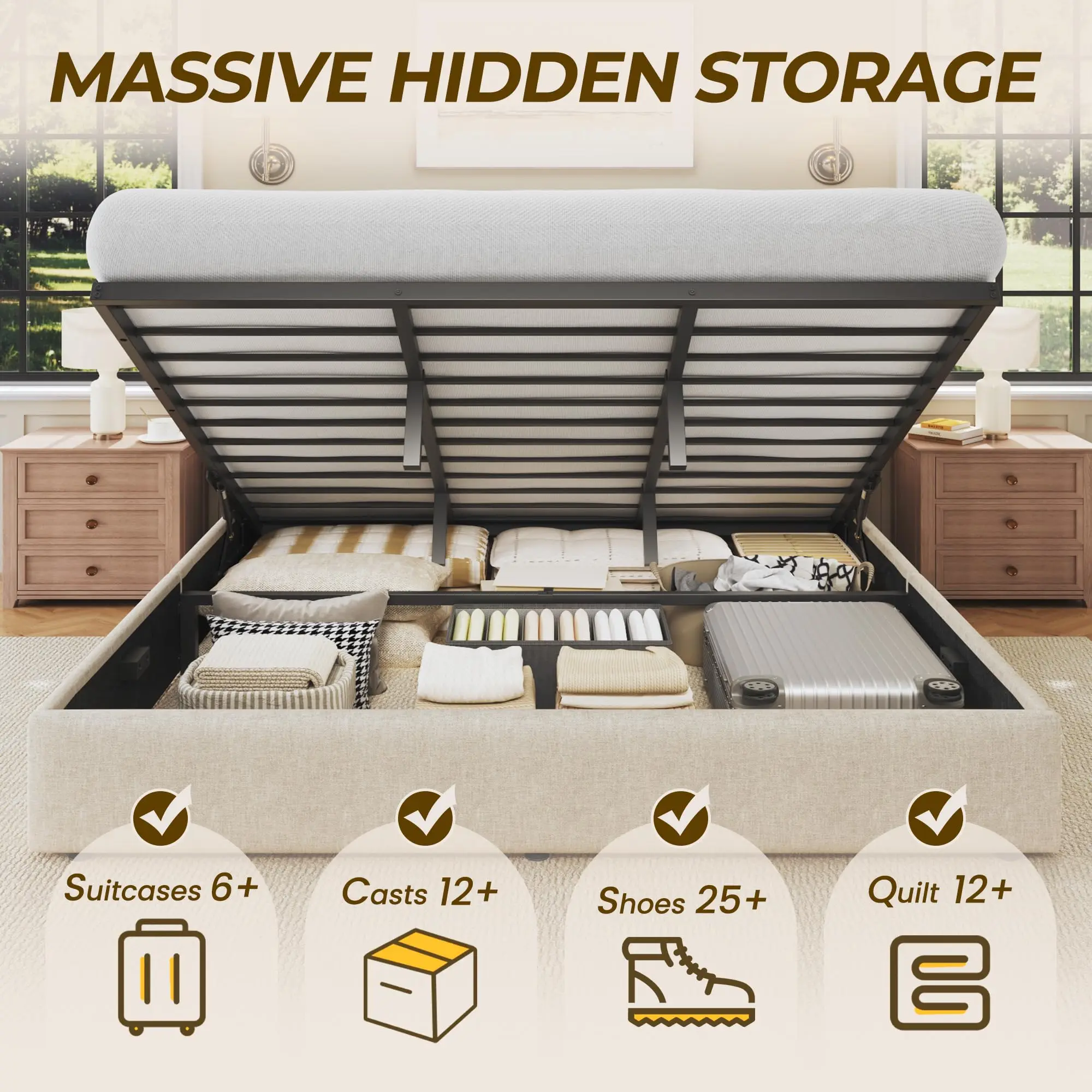 HIT Kingsize-Bett mit aufklapp – Gas Lift Storage Bed Hydraulic Bewertung und Preis