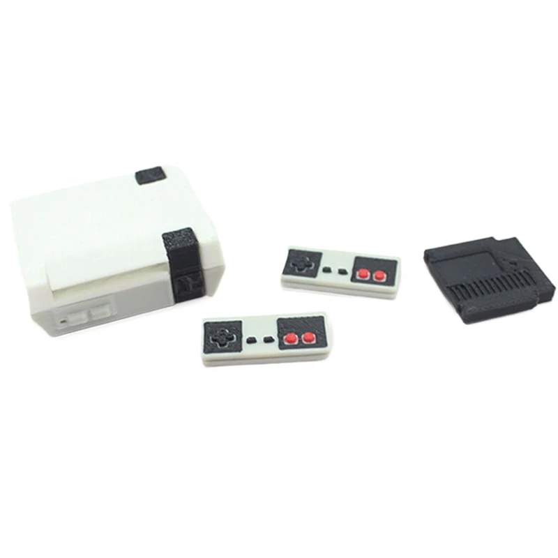 Host per casa delle bambole + scheda di gioco + 2 controller Mini giocattoli Modello Gamepad Simulazione Controller di gioco wireless Accessori per casa delle bambole