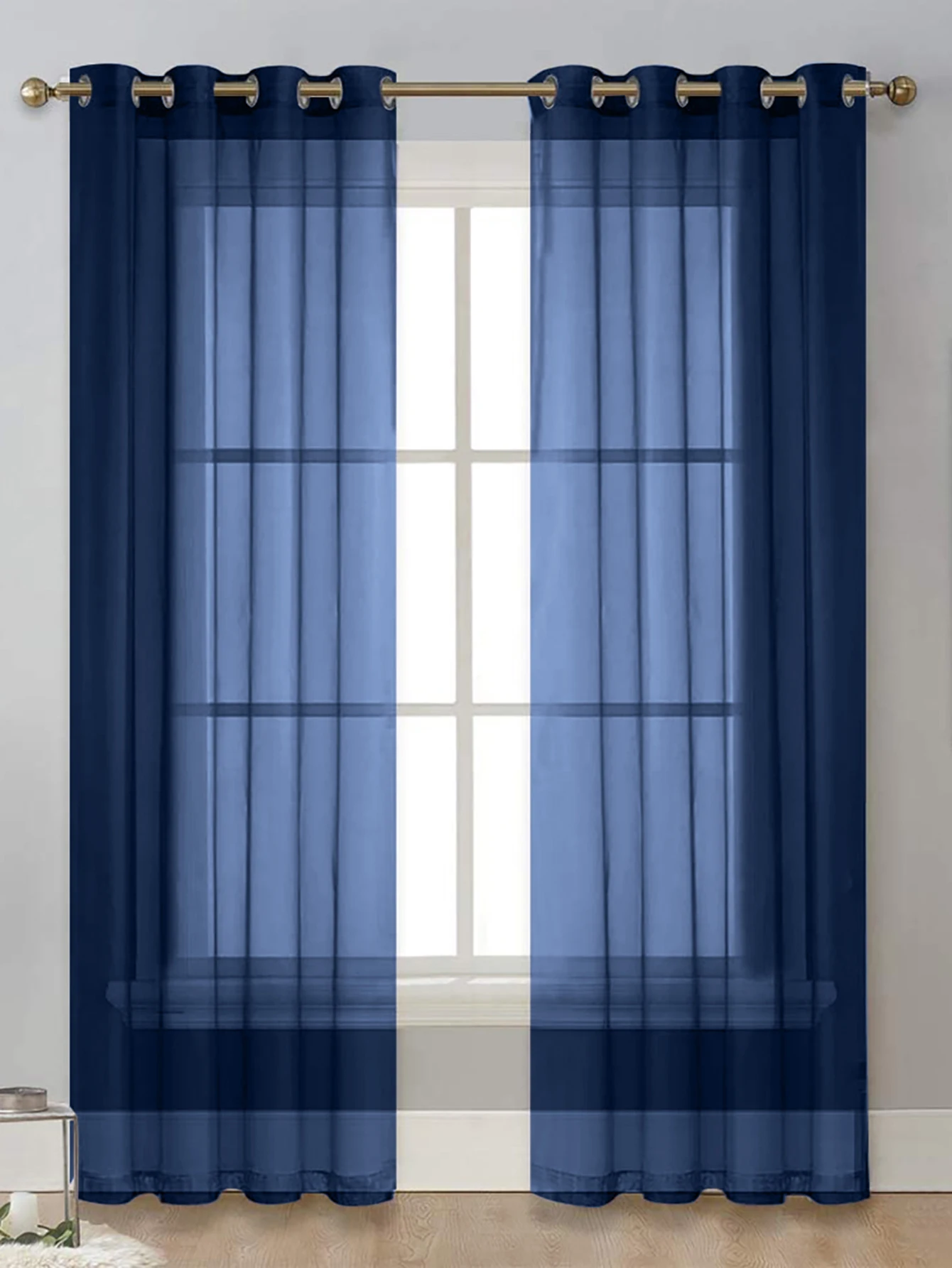 1pc Modern Solid Colour Sheer Curtain, Window Curtains for Living Room, Bedroom, Home, French Window Screen, Summer Curtain