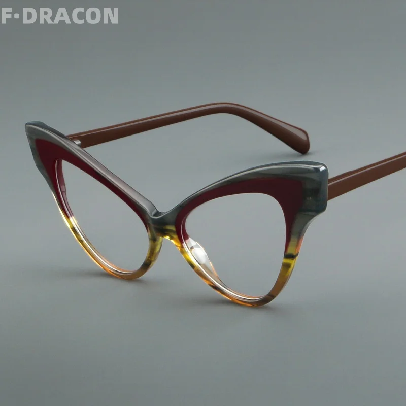 

Sheet Metal Eyeglass Frame Retro Cat Eye Women's Eyeglass Frame Fashionable Personaliz Optical Prescription Eyeglass Frame 21115