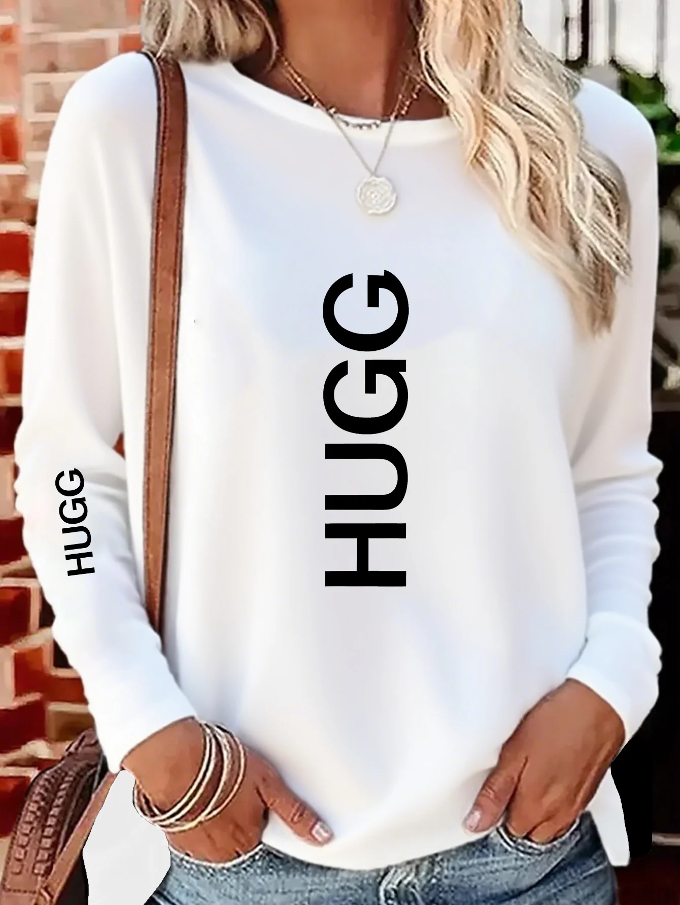 T-shirt da donna in cotone 100 T-shirt da donna slim a maniche lunghe per donna Top bianco sottile T-shirt da donna