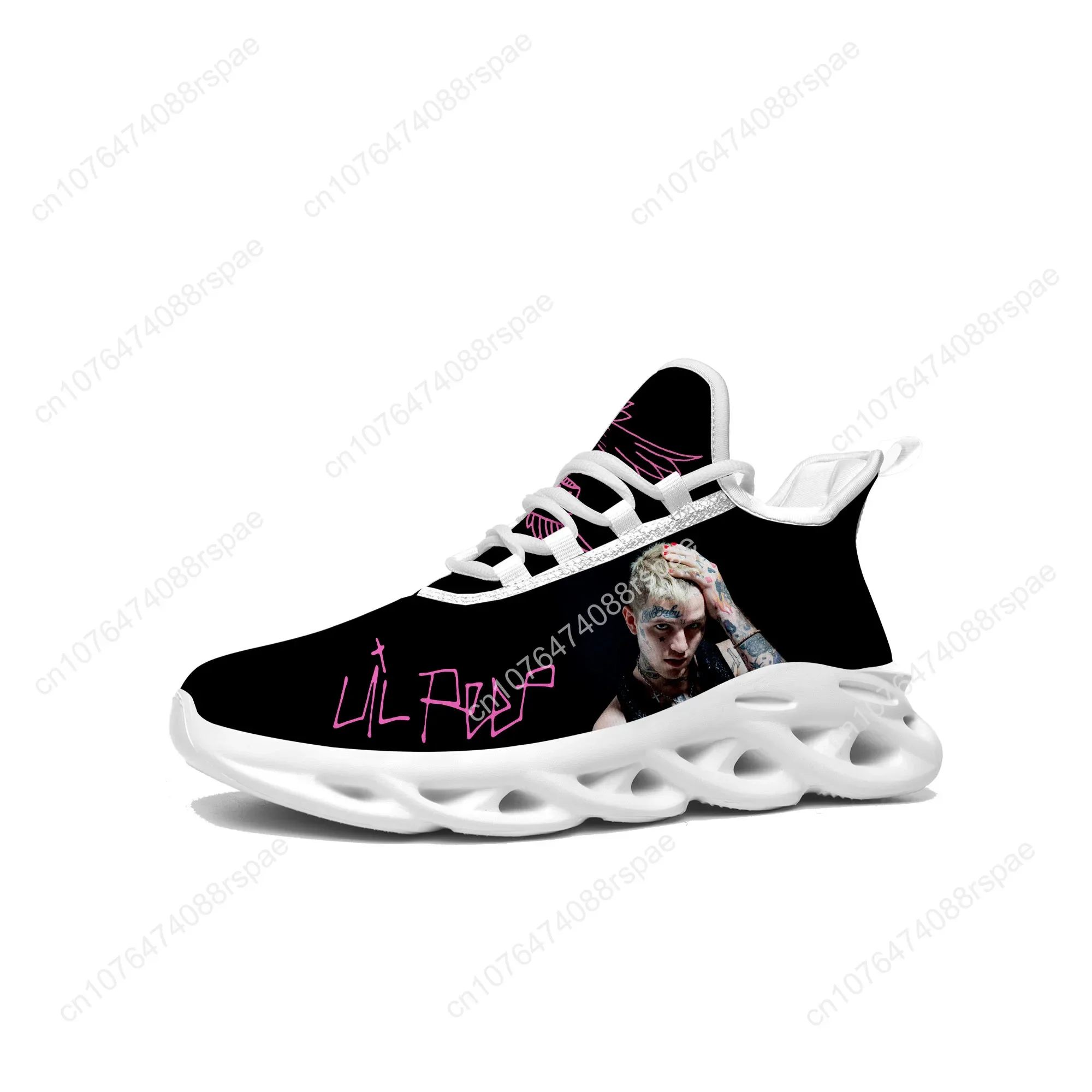 Lil Peep-Baskets Rared Flats pour Hommes et Femmes, Chaussures de dehors Hip Hop, Chaussures de Course Pop, Chaussures en Maille à Lacets sur Mesure