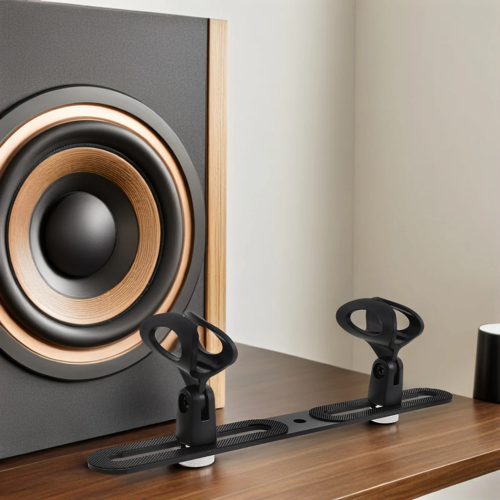 مجموعة واحدة من مشبك حامل الميكروفون متعدد الميكروفون ومشبك عمود ألومنيوم متين لعروض مجموعة المؤتمرات المكتبية