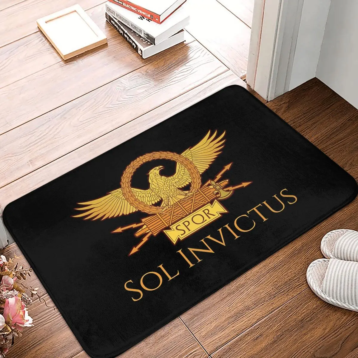 

Non-slip Doormat Living Room Mat Sol Invictus Ancient Rome SPQR Eagle Standard Balcony Carpet Welcome Rug Home Decorative