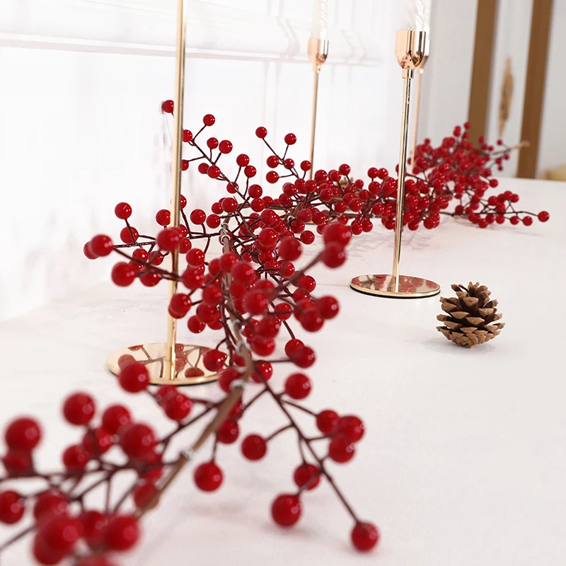 1pc Simulation Christmas Fortune Fruit Vine Christmas Party Home Decoration Landscape Hanging Wall Flower Arrangement