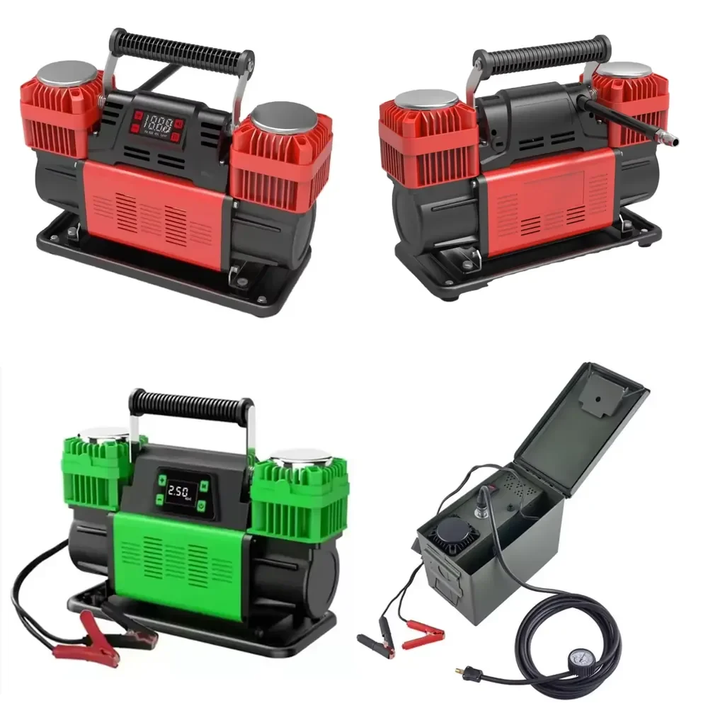 Fast Inflation 12V Heavy Car Tyre Compressor With Double Cylinders Fast Inflating Car Inflator Speed for 4*4 Auto Stop