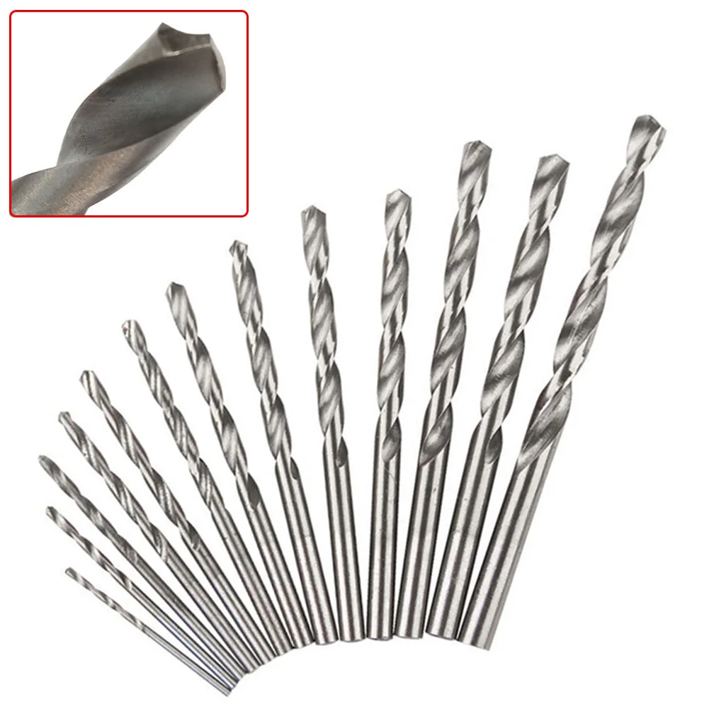 

For Metal Wood Drill Bit Wear-resistant 1.5-6.5mm 13pcs Round Shank Drill Bits Silver HSS Hole Cutter Drilling