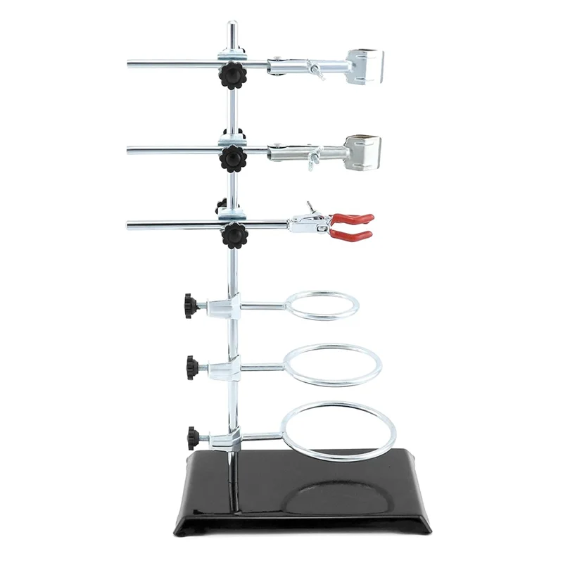 FYBL-Laboratory Grade Metalware Lab Support Stand Set With Iron Clamp Holder, Flask Clamp, And Condenser Stand Included