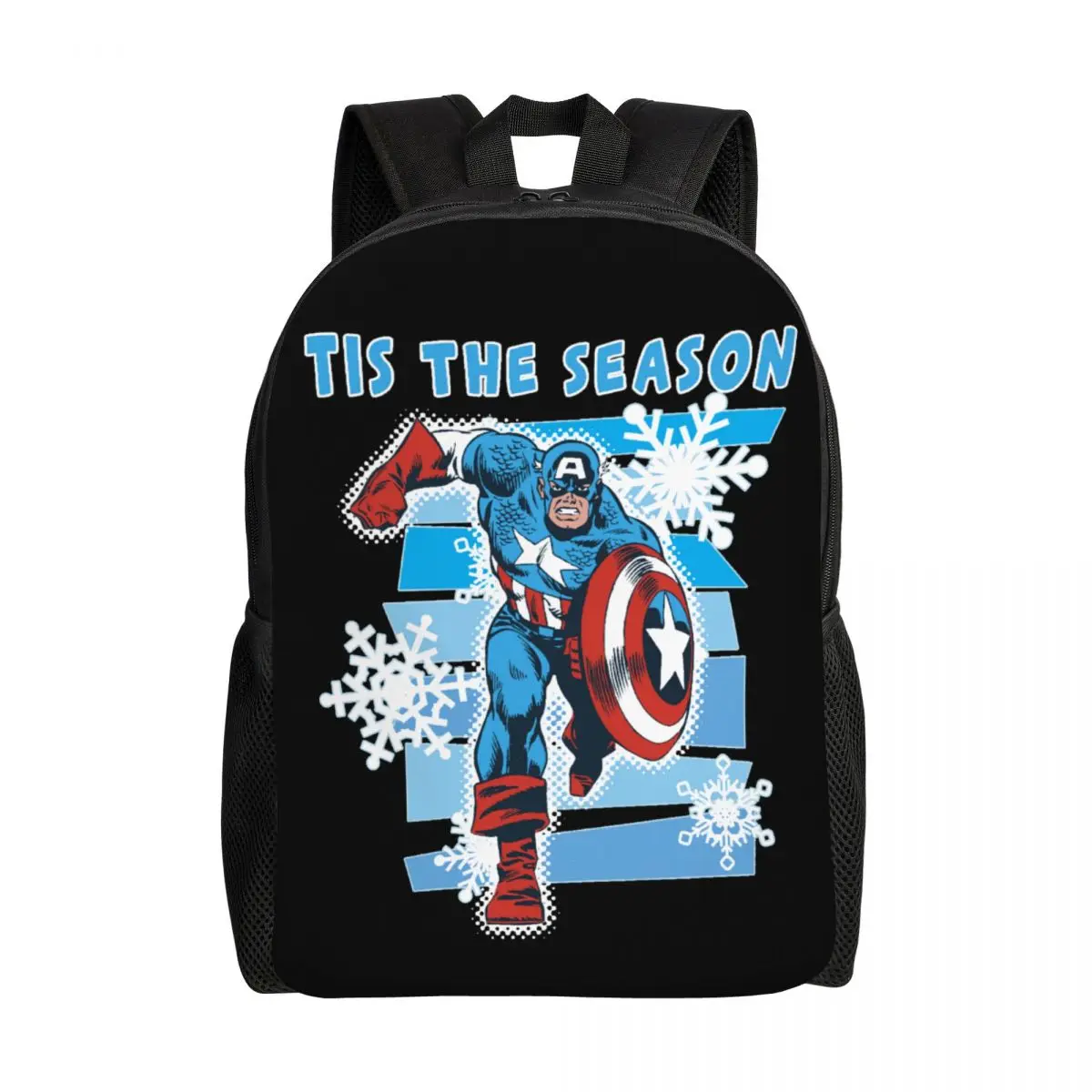 Custom Captain America Holiday Laptop Backpack Men Women Basic Bookbag for College School Student Bags