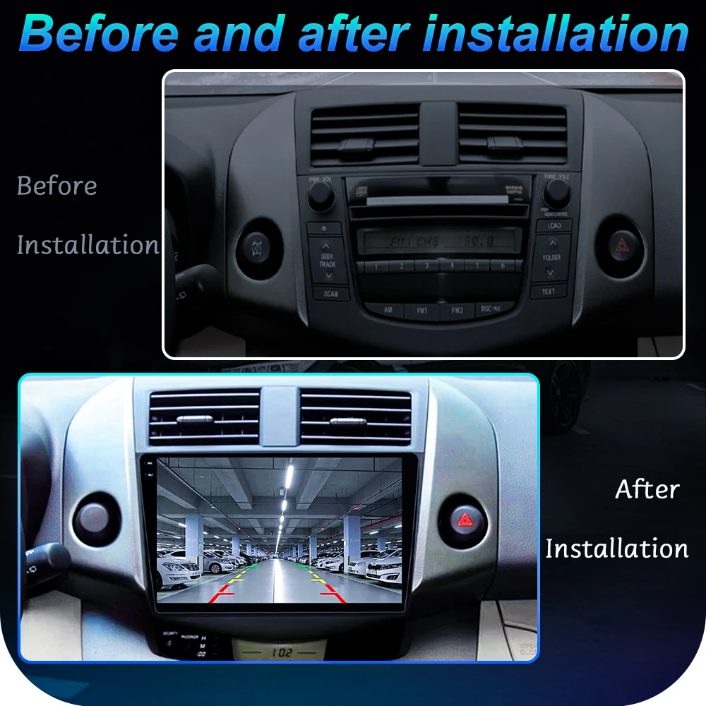 Android Carplay For Toyota RAV4 3 XA30 2005-2013 Car Radio Stereo Multimidia Player GPS BT DSP Stereo Bluetooth 2din QLED Screen