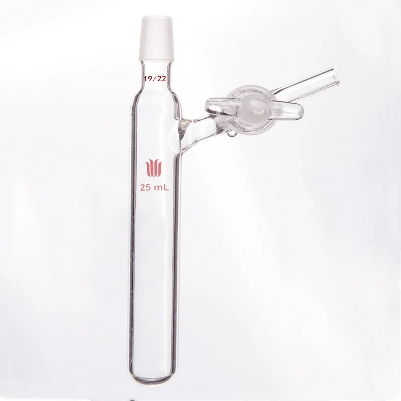 SYNTHWARE Reaction tube with external grinding joint, 2mm aperture glass valve, Borosilicate glass, F69