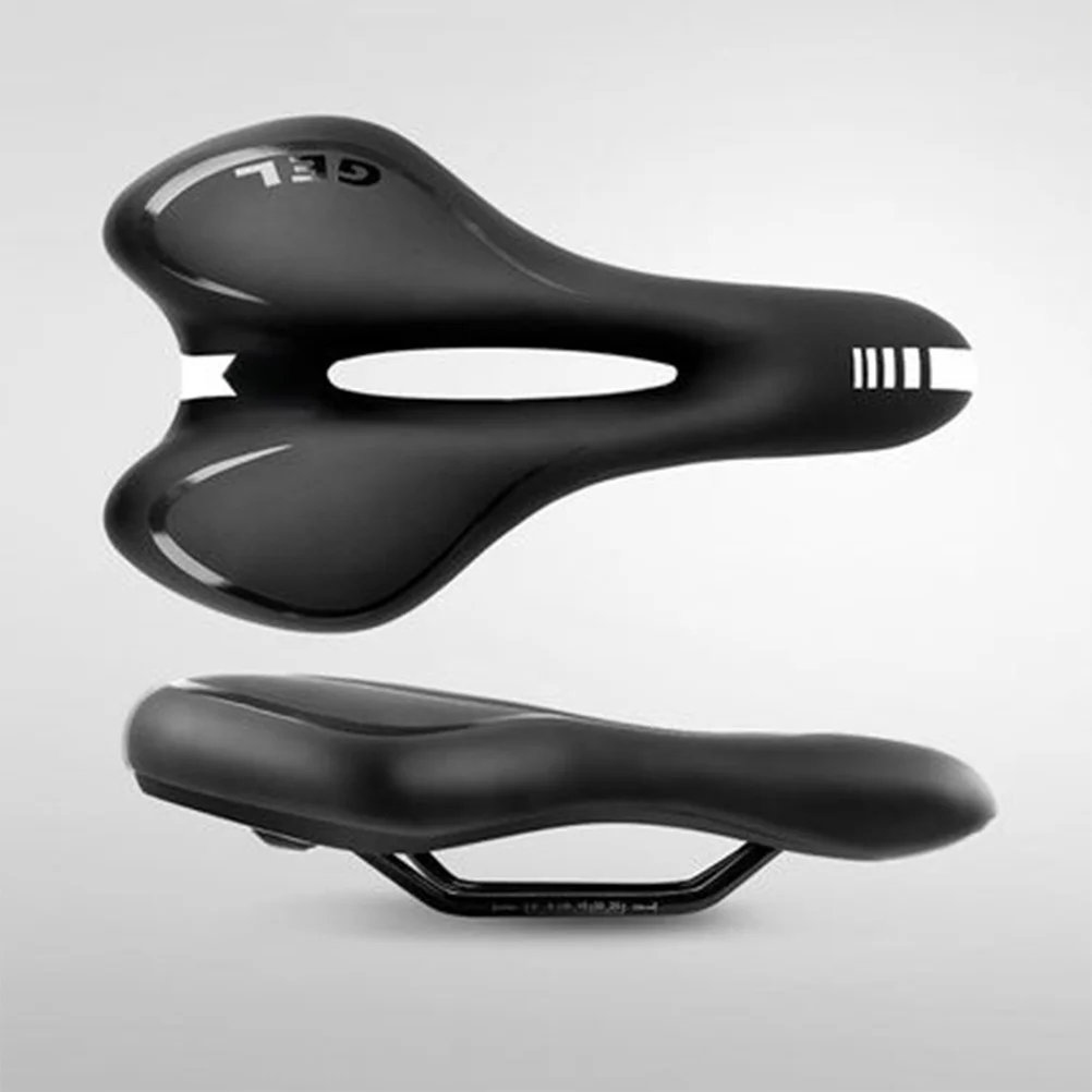 

1pc Bicycle Saddle Silicone Comfortable Wear-Resistant Breathable Universal Fit For Mountain Road Folding Bike Black