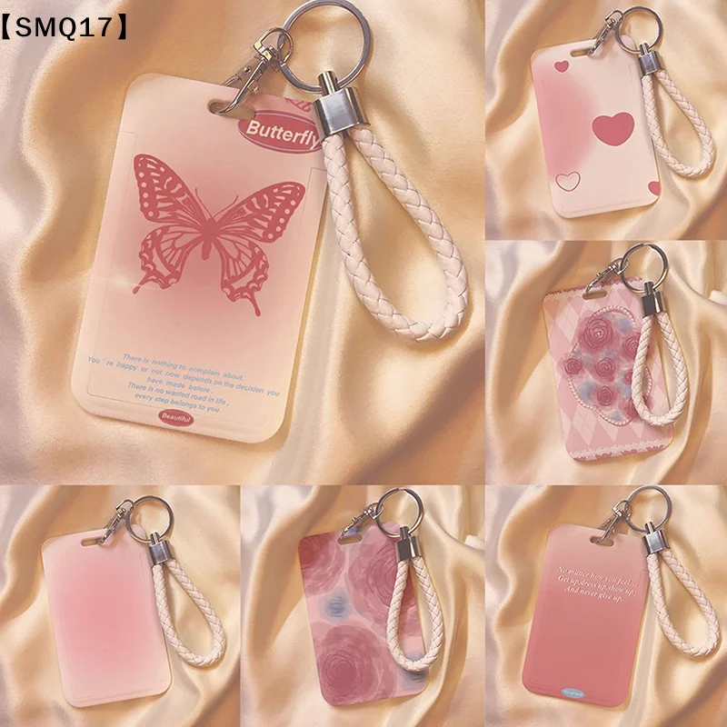 1Pc Women Men Business Card Holder Cartoon Cute Credit Card Holders With Keyring Bank ID Holders Badge Child Card Cover【SMQ】