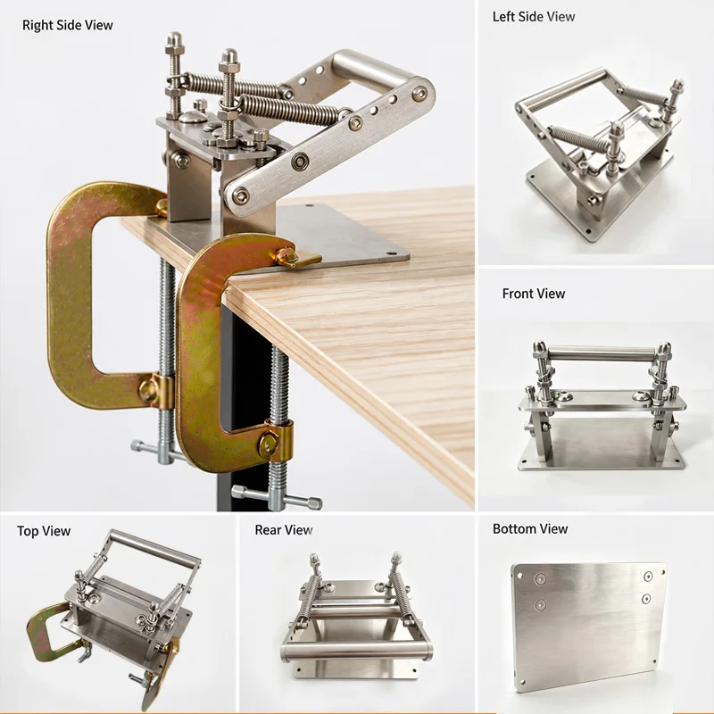 E08 Small Manual Leather Thinning Machine 304 Stainless Steel Tannery Leather Shaving Layer Peeling Cutter DIY Tool for Leather