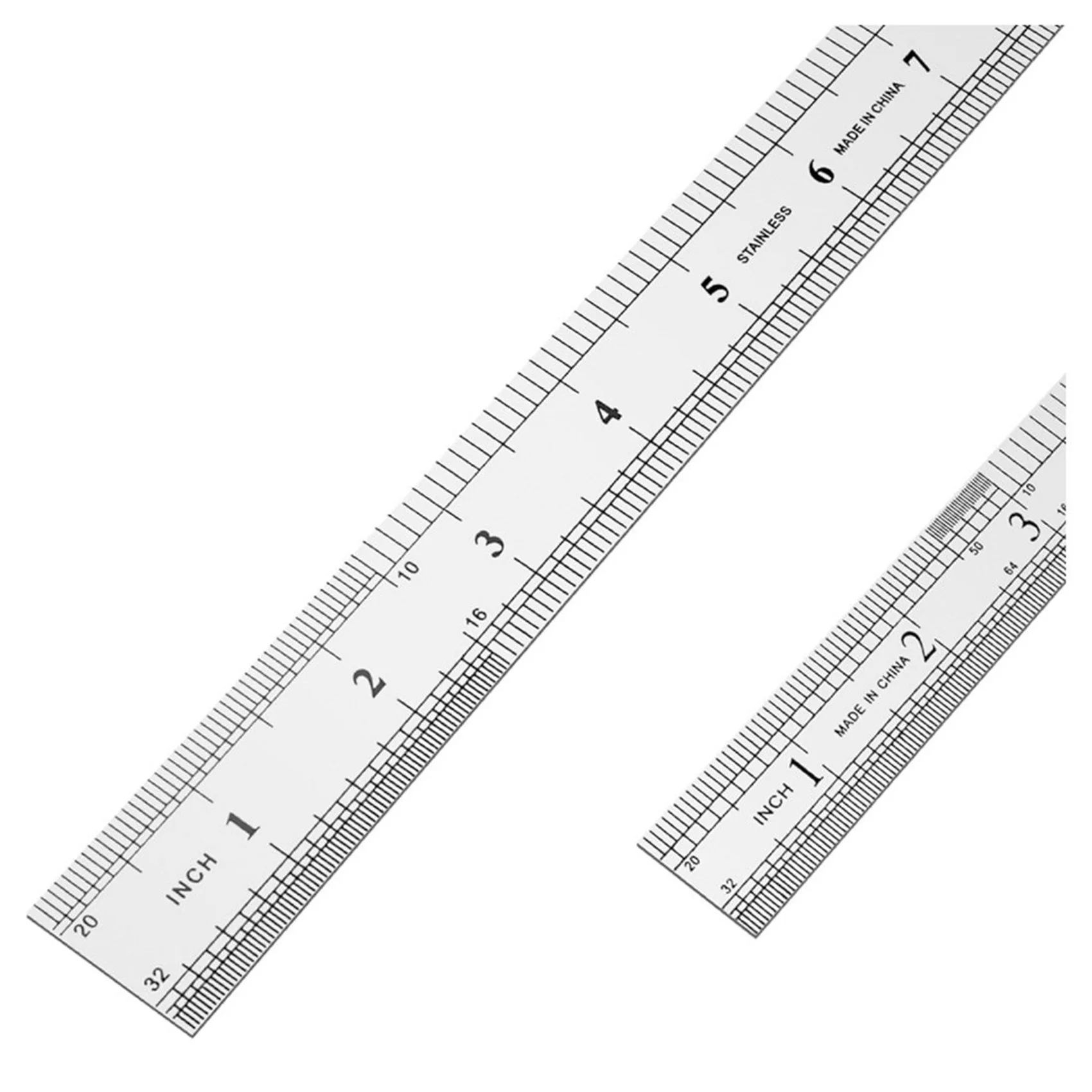 SCLL-60Cm Stainless Metal Measuring Straight Ruler With Stainless Steel Ruler 12 Inch + 6 Inch Metal Rulers