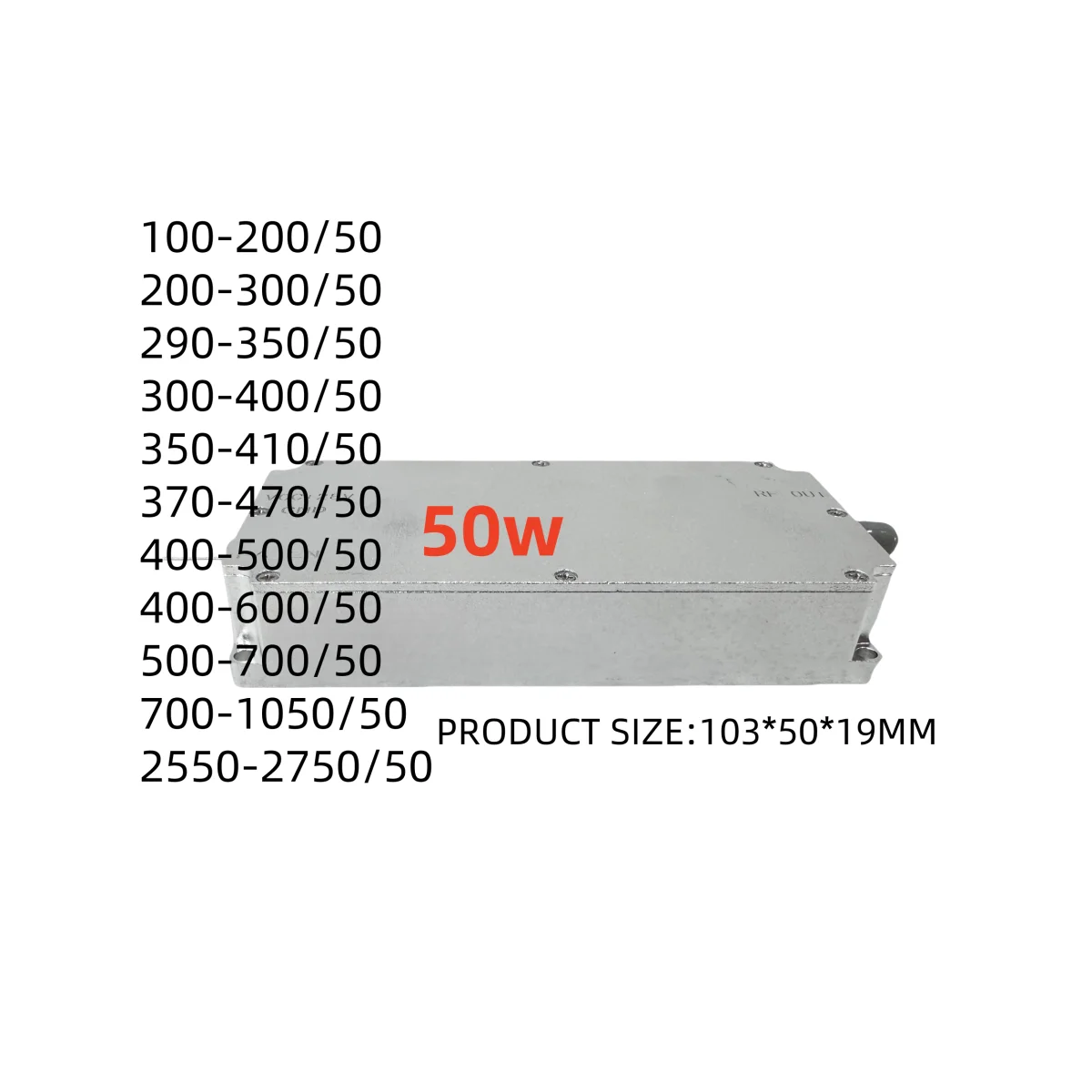 Amplificador 50W 100-200MHZ 700-1000MHZ 400-500MHZ 500-600MHZ 1050-1360MHZ módulo amplificador de sinal de drone