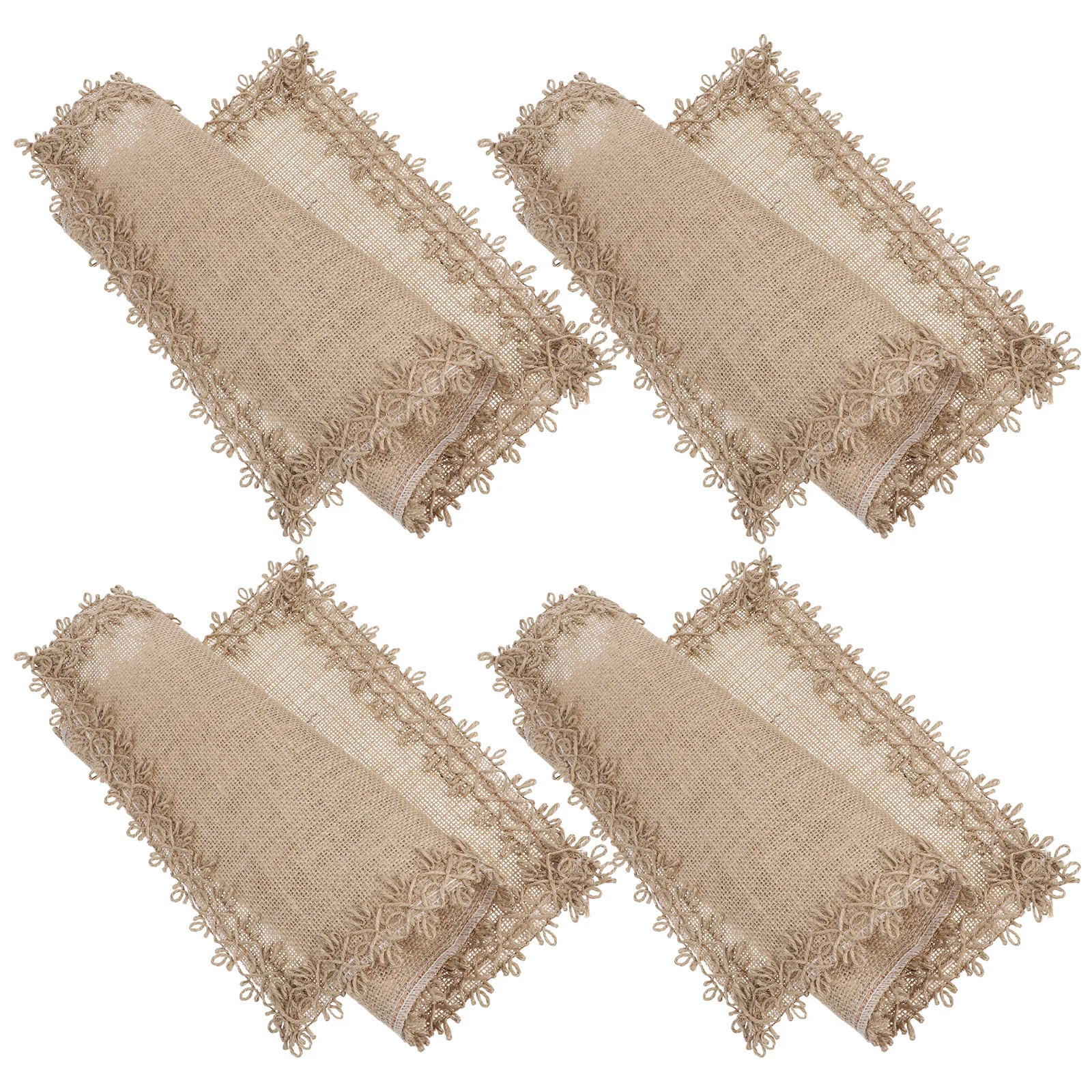 

4Pcs Natural Jute Placemats Heat Resistant Table Mats Elegant Tassels Thanksgiving Christmas Everyday Meals 45x30cm Wipeable
