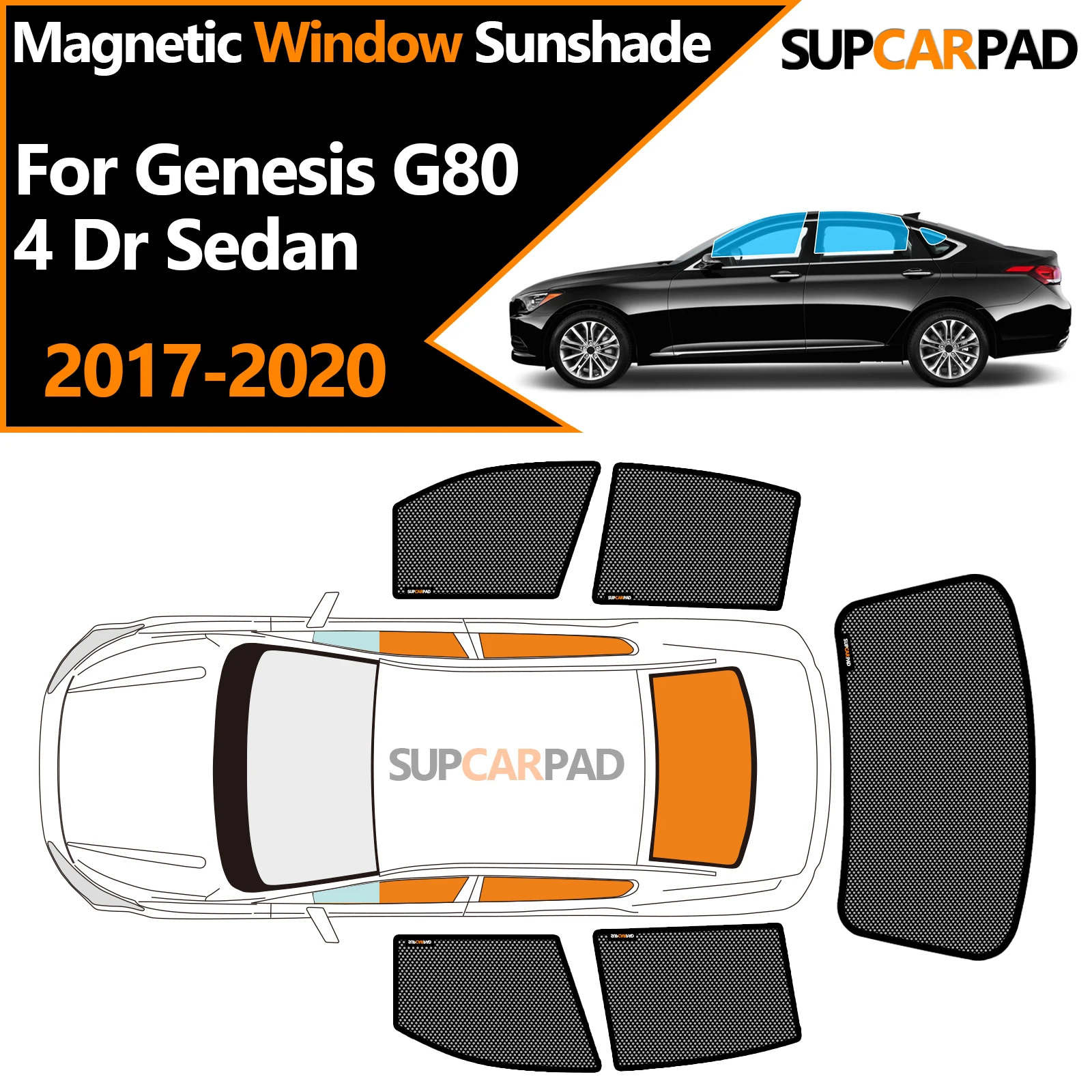 

Солнцезащитный козырек на окно автомобиля на заказ для Genesis G80 4 Dr Sedan 2017-2020, магнитная занавеска, сетчатая передняя занавеска на лобовое стекло