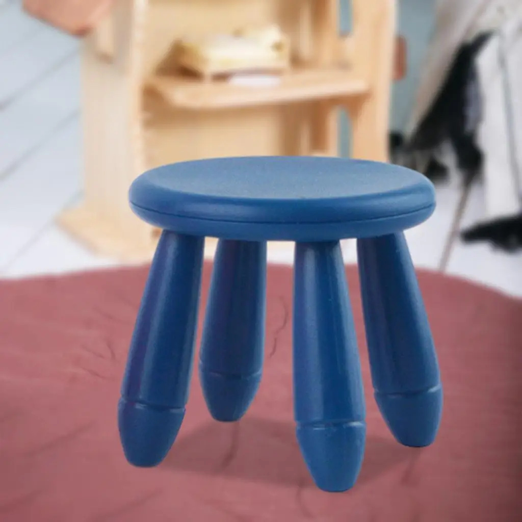 Accesorios en Miniatura para Casa de Muñecas, Juego de Sillas Azul Oscuro de Plástico, Escala 1:12, para Decoración de Casa de Muñecas