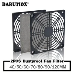 Filtre de ventilateur anti-poussière pour PC, protection de ventilateur de refroidissement, grille de ventilateur d'ordinateur ABS, 40mm, 50mm, 60mm, 80mm, 90mm, 120mm, 2 pièces