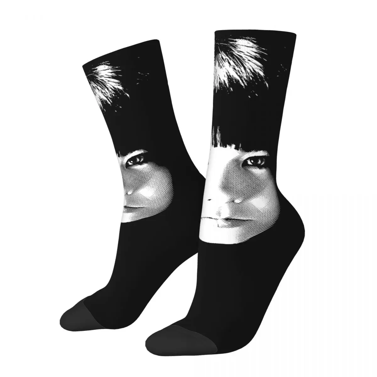 90s Electronic Pop Icon Bjork Music Socks Winter Stockings Kawaii Men Breathable Socks Pattern Climbing Non-Slip Socks