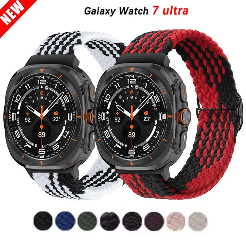 Braided solo loop Strap for Samsung Galaxy watch 7 ultra/7/FE 47mm 44mm 40mm nylon bracelet correa Galaxy watch 7 ultra band 47