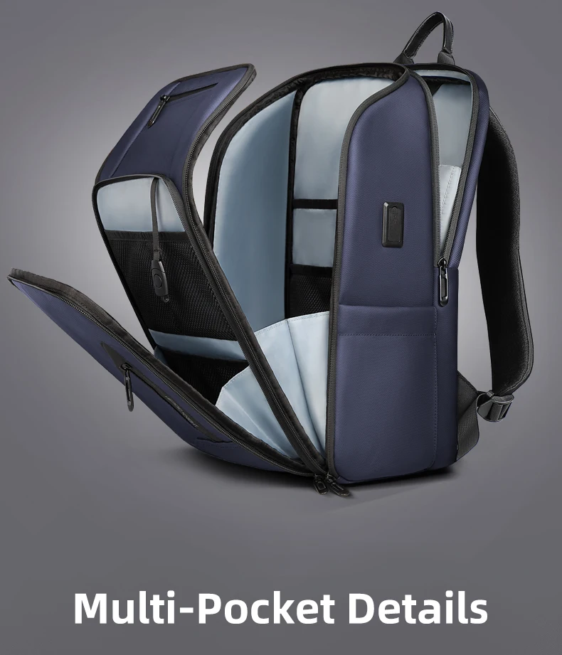Heroic Knight Minimalistischer Herren-Reiserucksack mit Großer Kapazität, 15,6 Zoll Laptop-Tasche, Wasserdichter Business-College-Rucksack – Detail 6