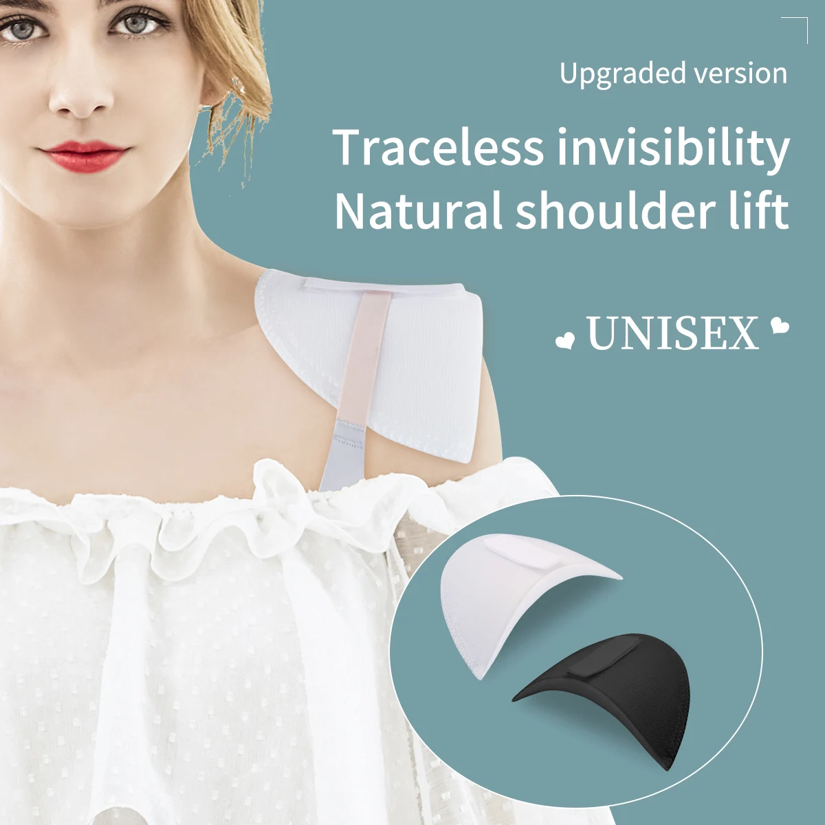 Fabric Shoulder Pads; Non-Slip, Self-Adhesive Sponge Pads for Coats and Suits; No-Sew, Right-Angle Shoulder Pads