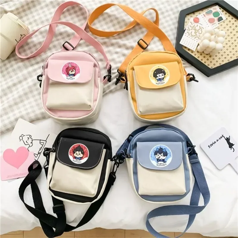 Game BLUE LOCK Anime Cos Reo Mikage Barou Shouei Isagi Yoichi Rin Itoshi Etc. 2024 New Unisex Color Contrast Crossbody Bag Gift