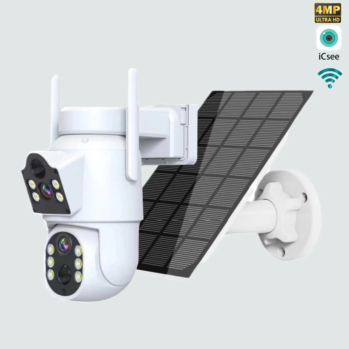 

iCsee 4MP Solar Security Camera, 360° PTZ with AI Human Detection, 180-Day Battery, Night Vision, SD/Cloud Storage, 2-Way Audio