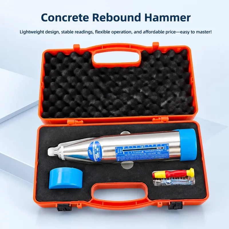 Silver Rebound Hammer for Mortar Concrete Test Sclerometer Schmidt Hardness Tester ZC3-A Digital Surface Strength Measurement
