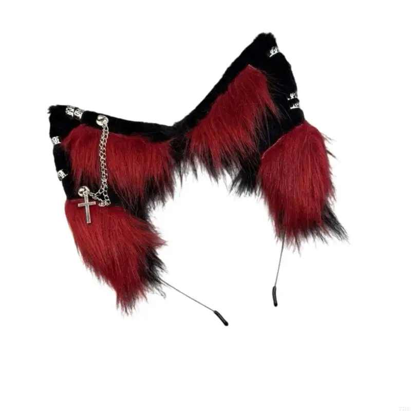 77HE Pelzige Tierohren-Kopfbedeckung für Kostümpartys für Erwachsene und Kinder