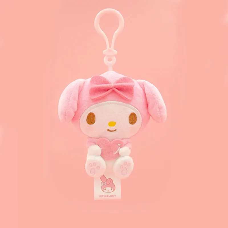 Porte-clés en peluche Sanurgente Anime, Hello Kitty, Kuromi, My Melody, Cinnamoroll, pendentif mignon, jouets en peluche, cadeau d'anniversaire, Kawaii